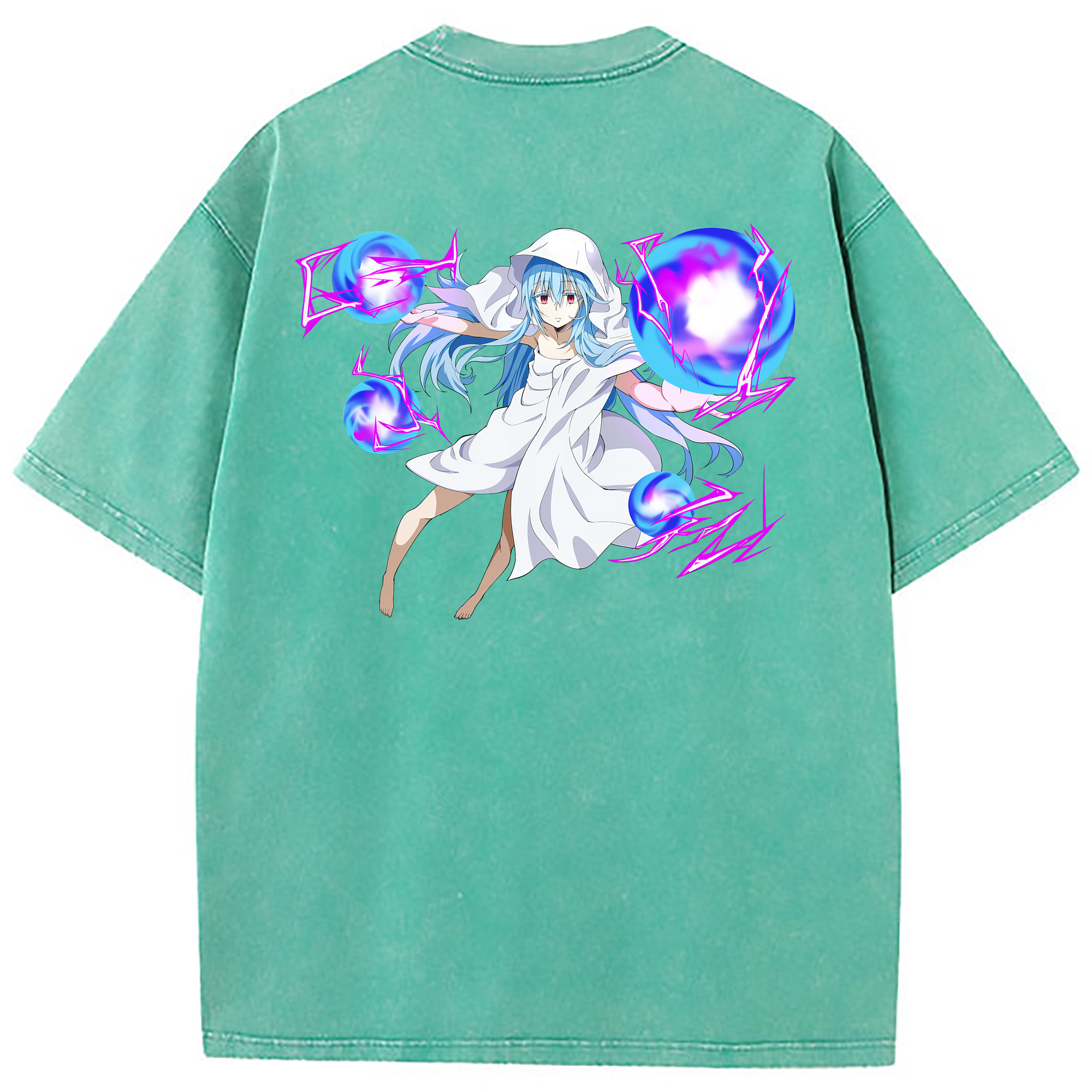 （画像用） 転スラ Regarding Reincarnated to Slime 綿100% ヴィンテージ風 半袖Tシャツ（背面プリント）